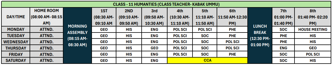 XI HUMANITIES